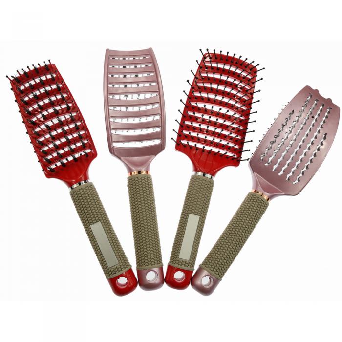 Factory Direct Curve Plastic Boar Bristle and Nylon Vent Hair Comb Brush