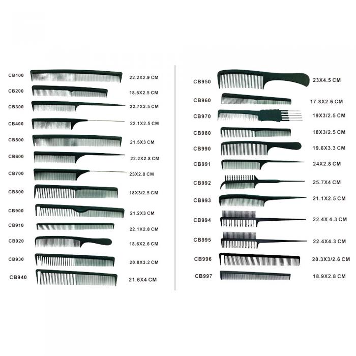 Hot Selling Carbon Fiber Anti-Static Barber Comb Professional Haircutting Centimeter Scale Salon Hair Comb