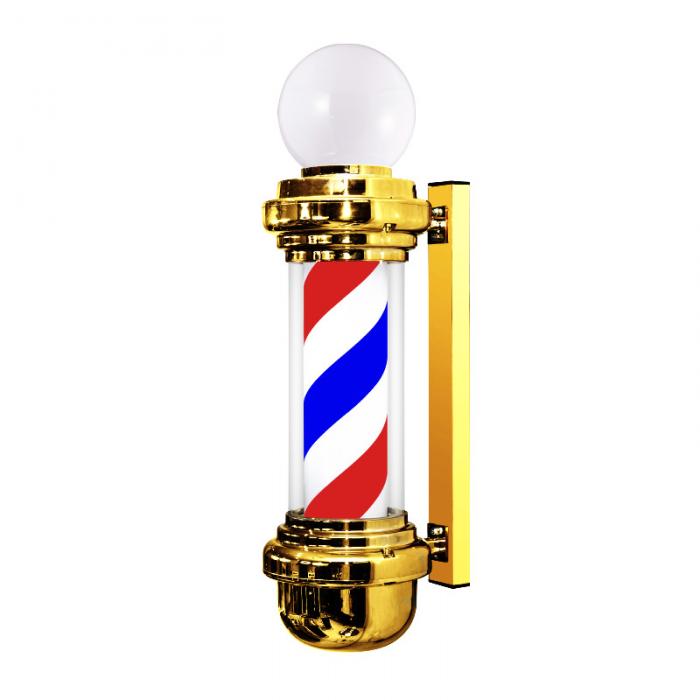 salon outdoor pole barber rotating led light with black strip