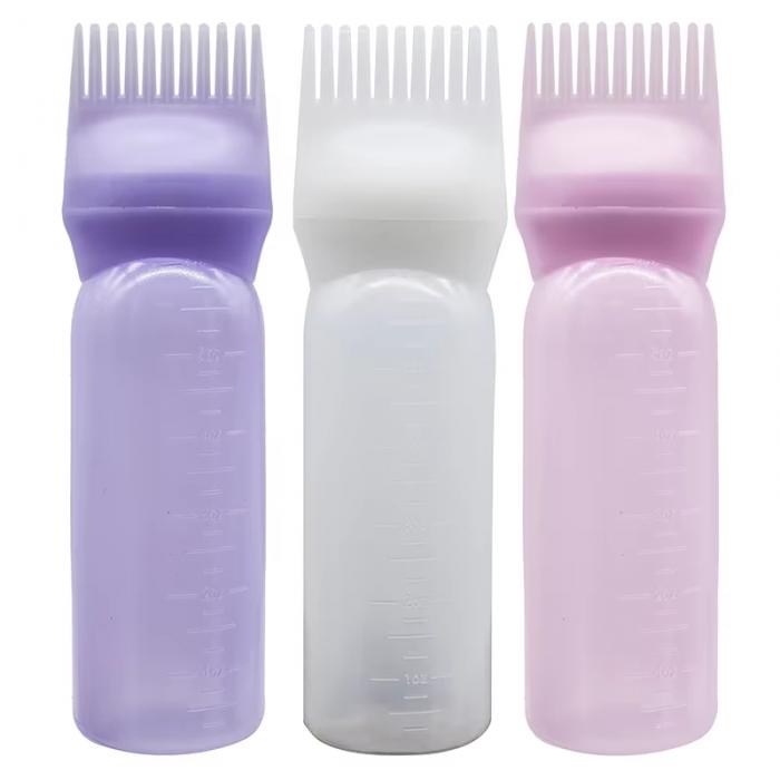 120ml Multicolor Plastic Hair Dye Refillable Bottle Applicator Comb Dispensing Salon Hair Coloring Hairdressing Styling Tool