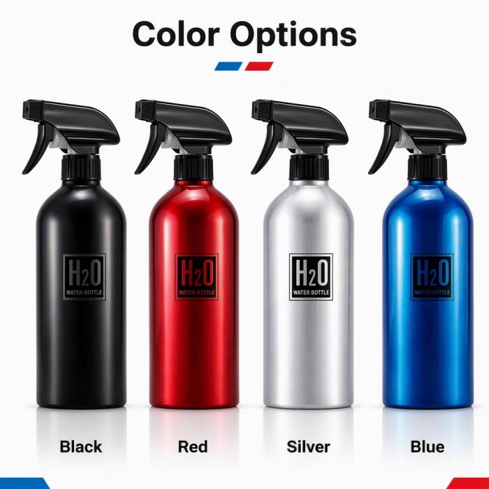 500ML Aluminum Refillable Spray Bottle Empty Salon Hairdresser Barber Tools Water Mist Sprayer