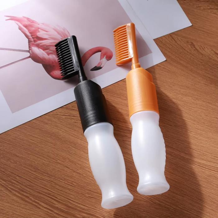 Professional Hair Colouring Comb Empty Hair Dye Bottle Comb with Applicator Brush Dispensing Salon Hair Coloring Bottle Brush