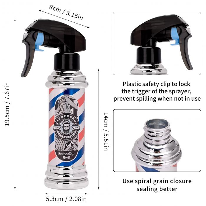 Electroplated Pneumatic Spray Bottle Spray Bottle for Hair Ultra Fine Refillable Water Mister for Hair Styling