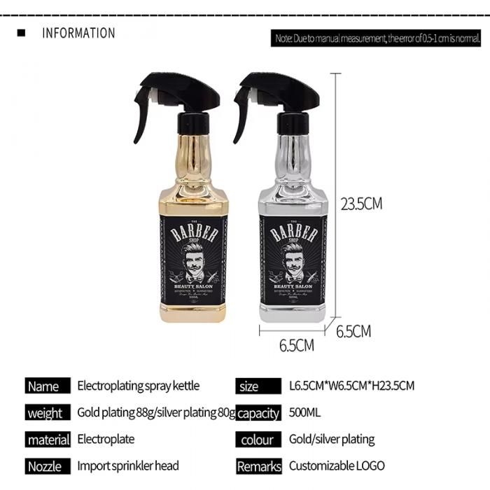 Salon Spray Bottle for Hair Continuous Mister Empty Spray Bottles Ultra Fine Mist Water Sprayer for Hairstyling