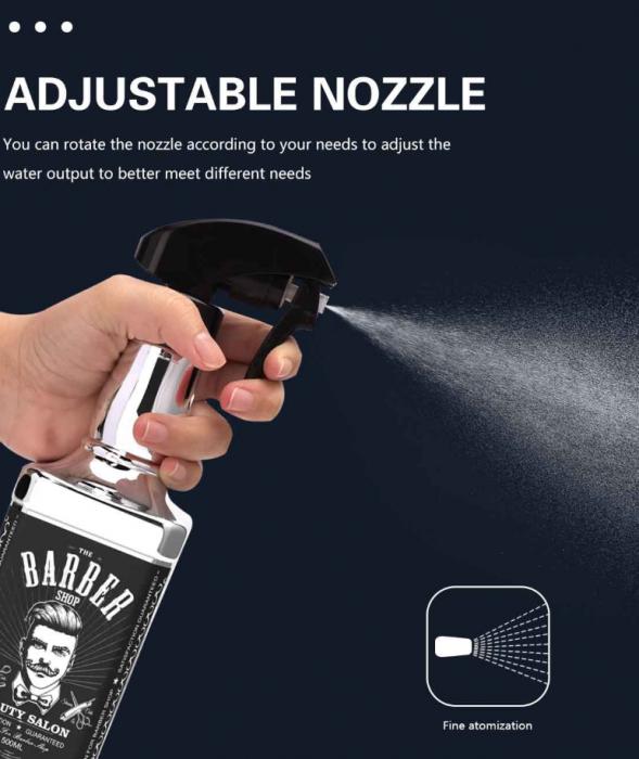BARBERMAX Ergonomic Design 250ml PET Barber Cosmetic Personal Care Continuous Water Mist Spray Bottle Pump Sprayer