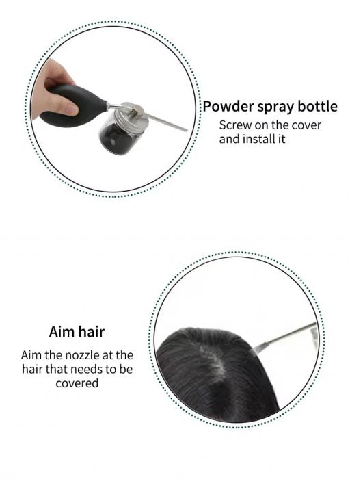 Factory Wholesale Salon Barber Powder Spray Bottle Refillable Hair Fiber Powder Bottle Thickening Hair Growth