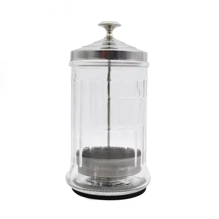 Hairdressing Sterilization Bottle Glass Scissors Comb Stainless Steel Cover Haircut Disinfecting Jar