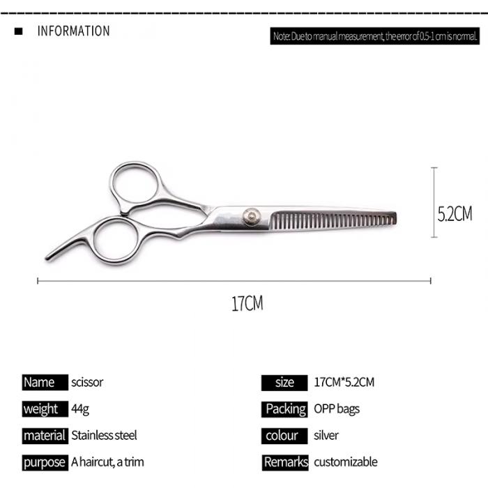 New Portable Hairdressing High Quality Shears Hair Cutting Scissors Stainless Steel Silver Sessors Scissors to Trim Hair