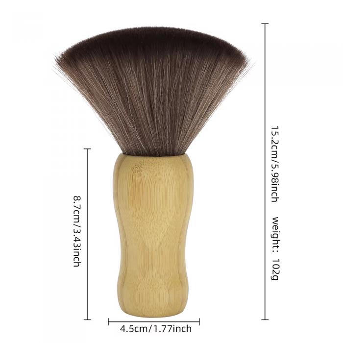 Wood Handle Sweeping Brush Neck Brush Durable Soft Nylon Salon Haircut Sweep Brush