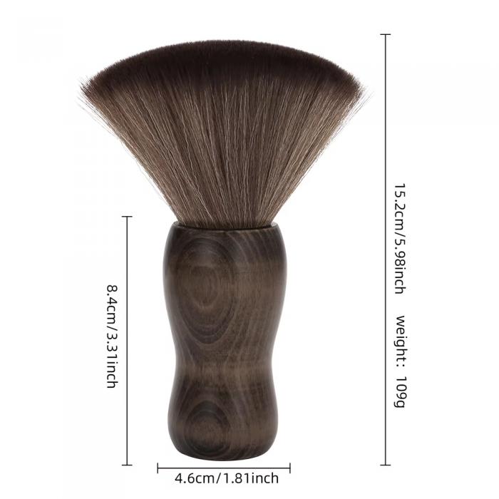 Wood Handle Sweeping Brush Neck Brush Durable Soft Nylon Salon Haircut Sweep Brush