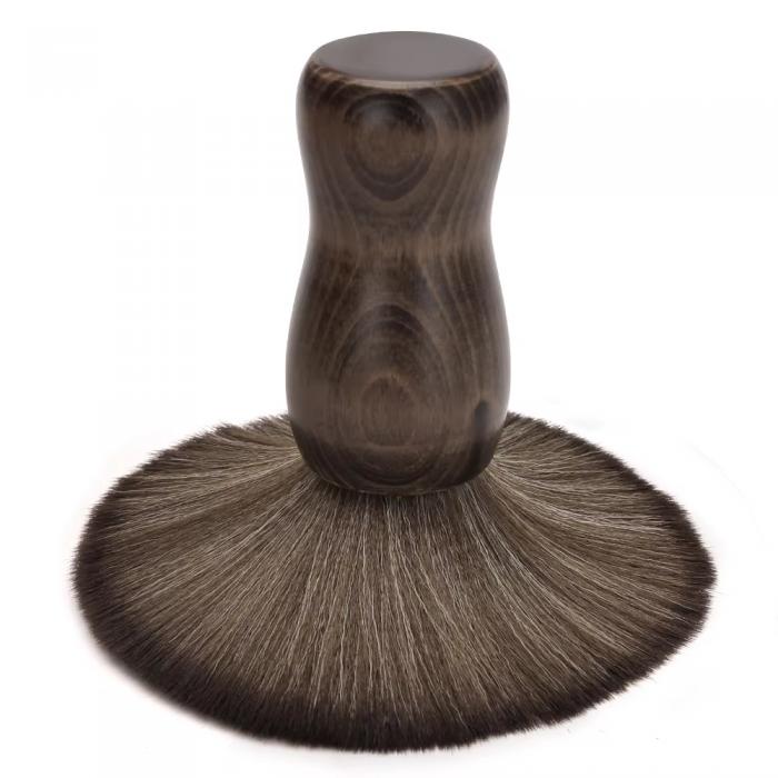 Wood Handle Sweeping Brush Neck Brush Durable Soft Nylon Salon Haircut Sweep Brush