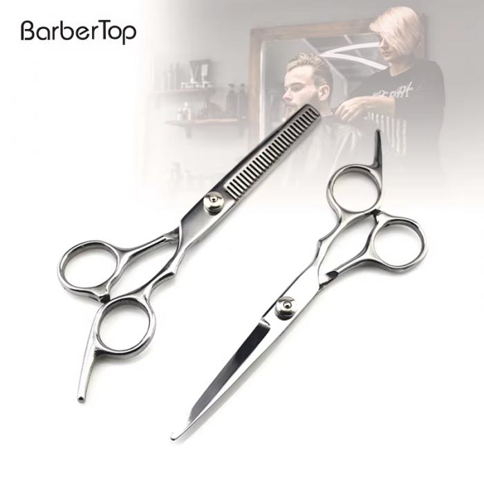 Silver Hairdresser Straight Cut Teeth Scissor Professional Hair Stylist Haircut Thinning Scissors Hairdressing Barber Metal