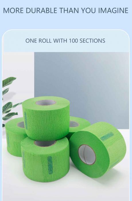 High Quality Neck Roll Paper Disposable Elastic Salon Barbershop Waterproof Rolls Disposable Barber Paper Neck Strips
