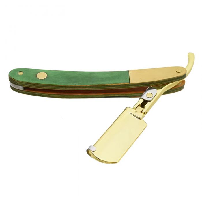 Retro Wood Handle Stainless Steel Razor Men Shaving Razor Straight Edge Folding Shaving Razor