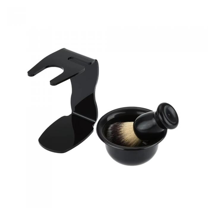 Mens Beard Styling 3 Piece Set Beard Tools Beard Rack Manual Mixing Bowl Cleaning Brush Set