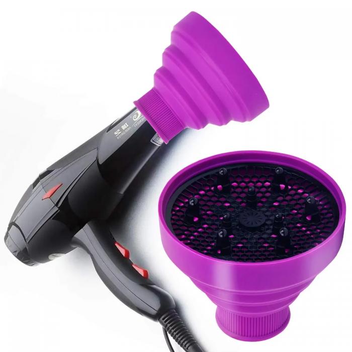 New Design Portable Salon Hair Styling Tools Hair Dryer Diffuser Professional Curls Silicone Dryer Easy Folding Attachment