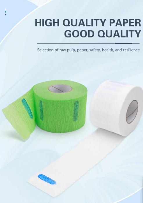 High Quality Neck Roll Paper Disposable Elastic Salon Barbershop Waterproof Rolls Disposable Barber Paper Neck Strips
