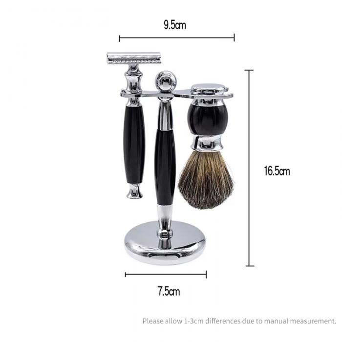Mens Shaving Tool Set Razor Brush Stand Shaver Stainless Steel Holder Stand Kit Razor