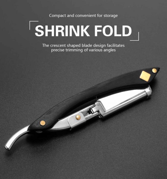 Straight Razor Hand Made Wooden Handle Classic Safety Straight Razor Shaver Fit Half Piece Double Edge Blade Holder