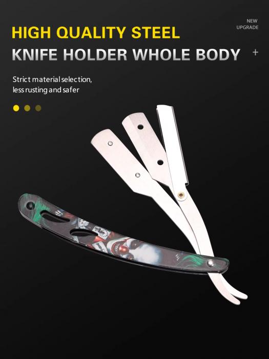 Men Straight Barber Edge Razors Blades Hair Shaving Tools Safety Professional Stainless Steel Folding Knife Hair Removal Kit