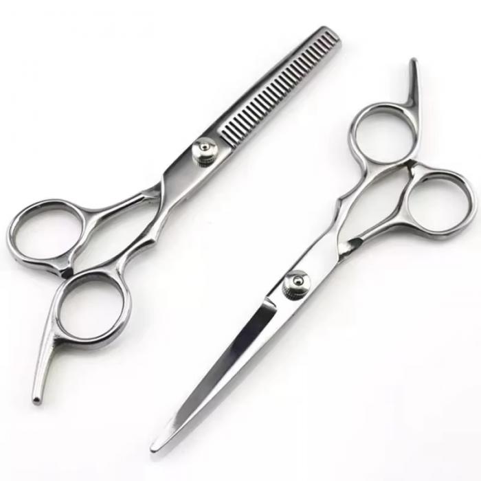 Silver Hairdresser Straight Cut Teeth Scissor Professional Hair Stylist Haircut Thinning Scissors Hairdressing Barber Metal