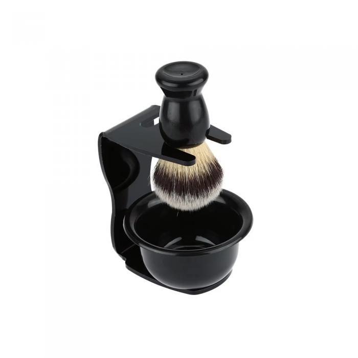 Mens Beard Styling 3 Piece Set Beard Tools Beard Rack Manual Mixing Bowl Cleaning Brush Set
