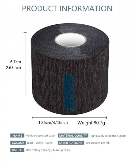 High Quality Neck Roll Paper Disposable Elastic Salon Barbershop Waterproof Rolls Disposable Barber Paper Neck Strips