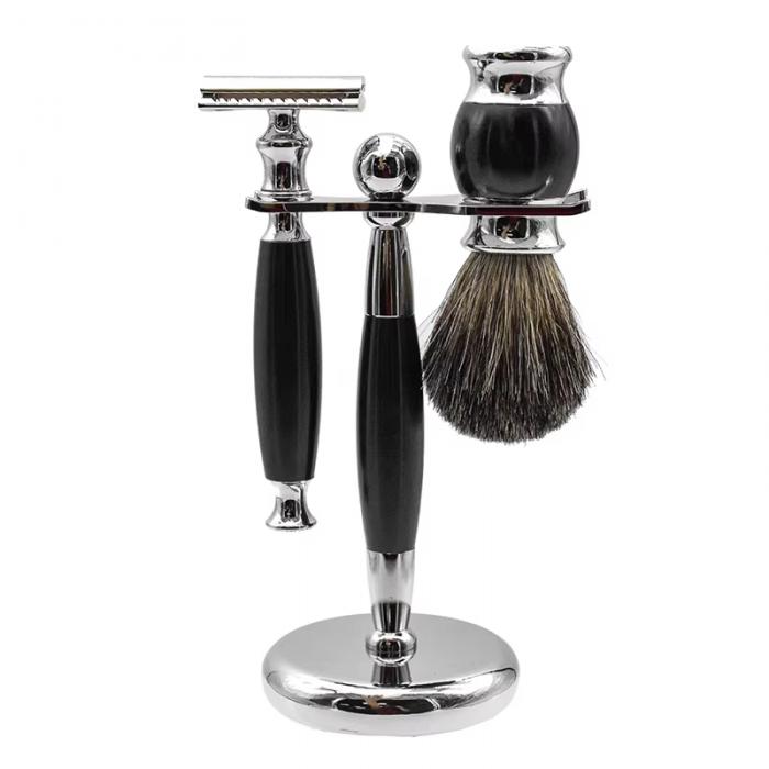 Mens Shaving Tool Set Razor Brush Stand Shaver Stainless Steel Holder Stand Kit Razor
