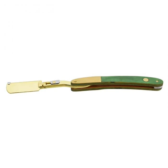 Retro Wood Handle Stainless Steel Razor Men Shaving Razor Straight Edge Folding Shaving Razor