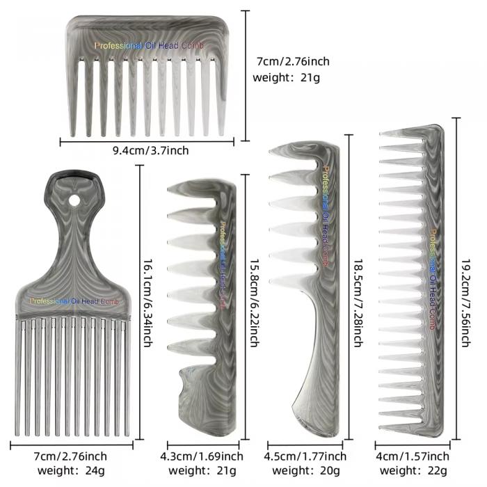 Styling Hair Comb Set Salon Barber Hairstylist Comb 5 Pack Professional Hair Brush Retro Hairdressing Oil Comb Set