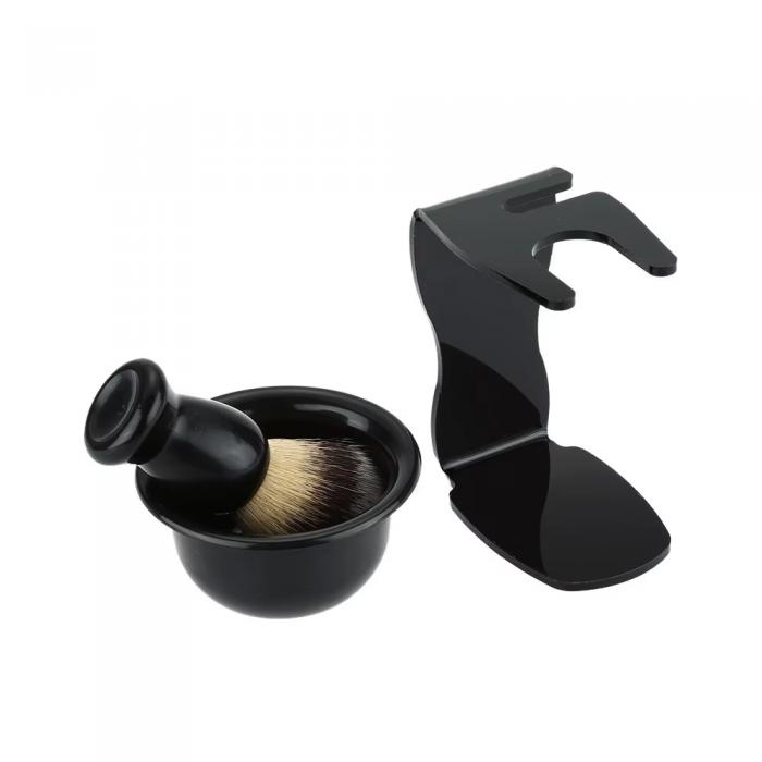 Mens Beard Styling 3 Piece Set Beard Tools Beard Rack Manual Mixing Bowl Cleaning Brush Set