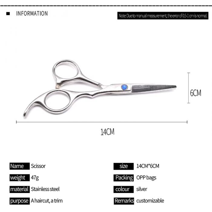 2024 New Salon Stylist Professional Portable Stainless Steel Silver Sessors Hair Cutting Scissors to Trim Hair Cut Hair