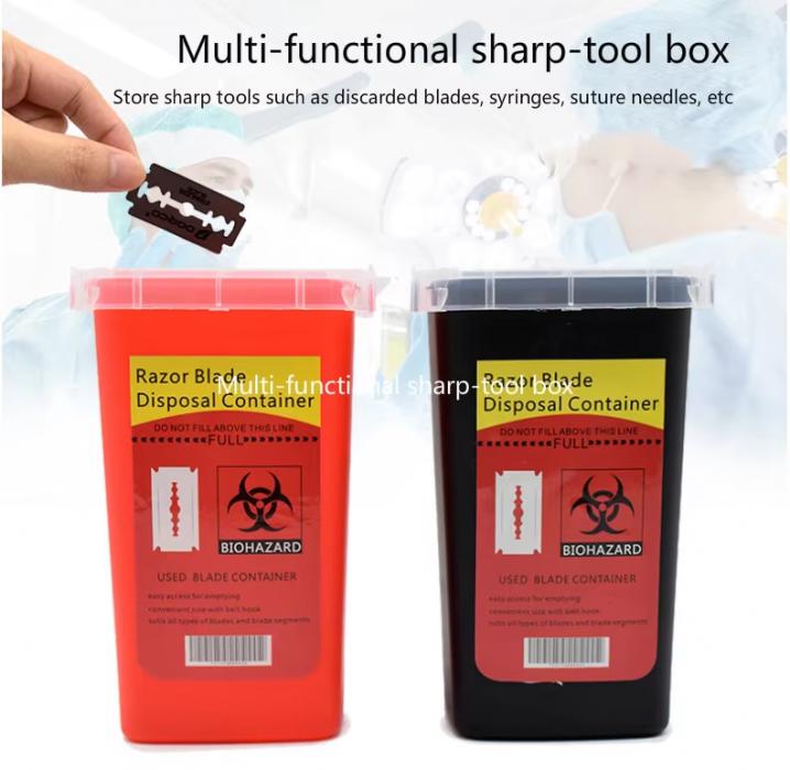 Barber Shop Accessories Razor Blade Disposal Case Trash Can Easy to Be Cleaned Disposable Recycling Bin Box