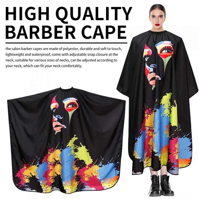 Graffiti Pattern Waterproof Polyester Haircut Salon Hair Dressing Cape Hair Cutting Gown Barber Apron Hairdresser Capes