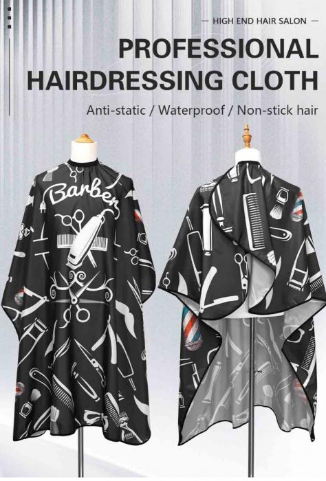 Factory Custom Printed Hairdressing Cape Hair Salon Cape Custom logo Hair Salon Gown with Apron Hairdresser Capes