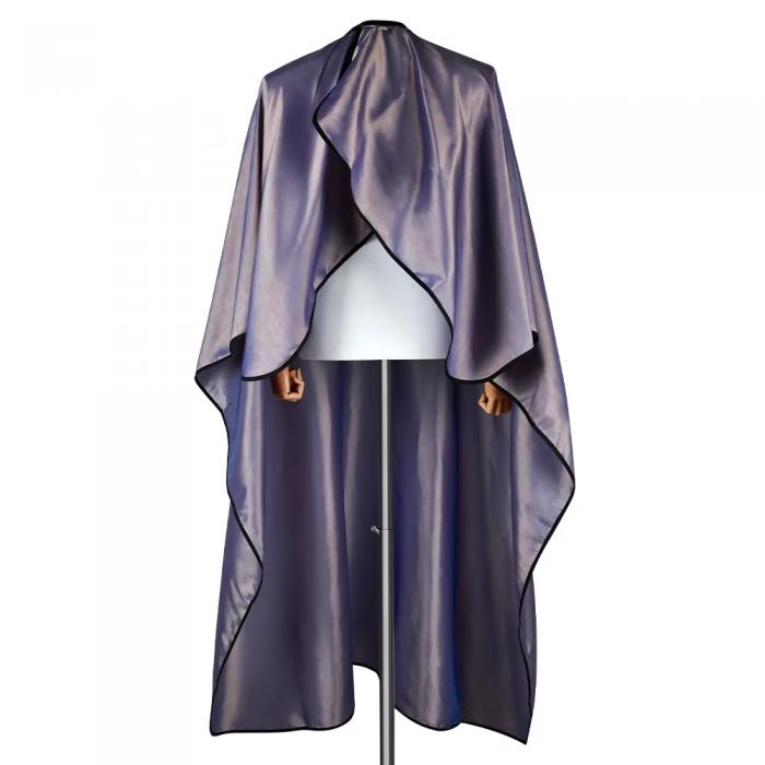 Iridescent Purple Barber Cape Shimmer Finish Hair Cutting Wrap Smooth Fabric Salon Styling Gown for Barbershop Clients