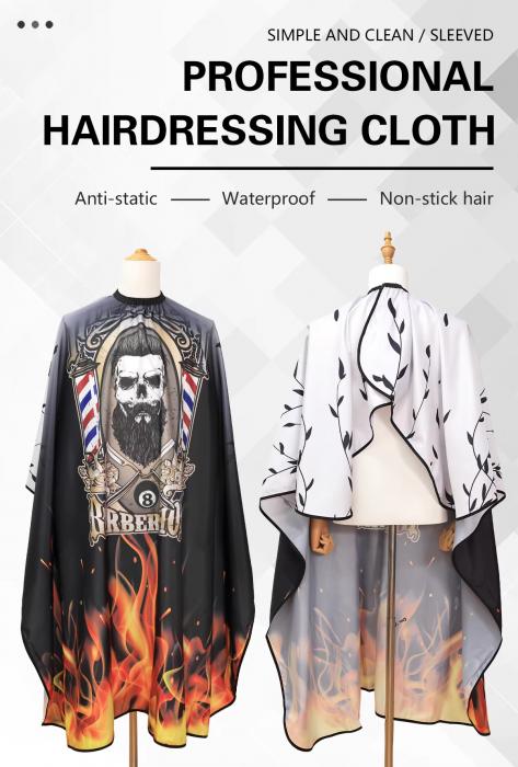 Salon Barber Hair Cutting Cloth Multiple Patterns Polyester Pongee Hairdressing Cape Support Custom logo