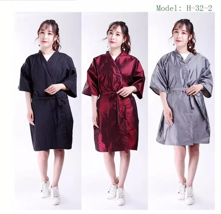 Salon Client Gown Robes Cape Hair Cutting Smock for Clients Kimono Style Hairdressing Cape Client Smock