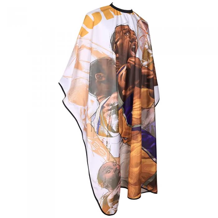 High Quality Polyester Barber Cape Custom Logo Printed Sports Style Water-Resistant Adjustable Waist Haircut Cape for Salon