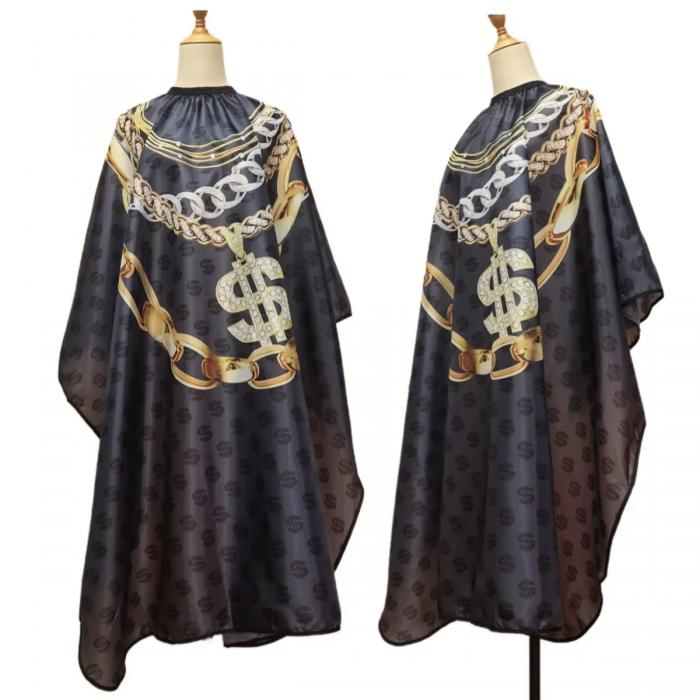 New Product Custom Logo Comfortable Salon Hair Cutting Barber Cape with Snap Hook Nylon Waterproof Hairdressing Cape for Men