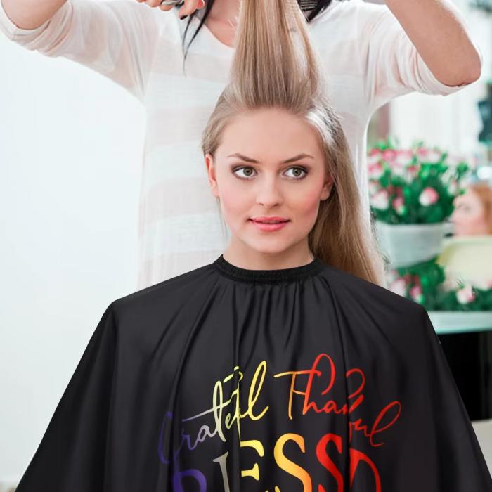 Graffiti Pattern Polyester Custom logo Hair Salon Makeup Haircut Gown with Snap Black Barber Apron Hairdresser Capes