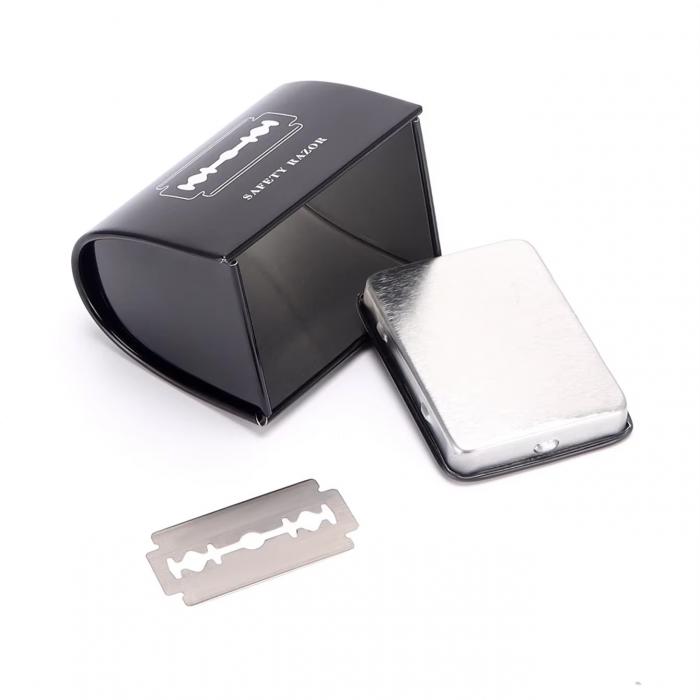 BARBERMAX Stainless Steel Barbershop Mini Razor Blade Storage Case for Hair Salons