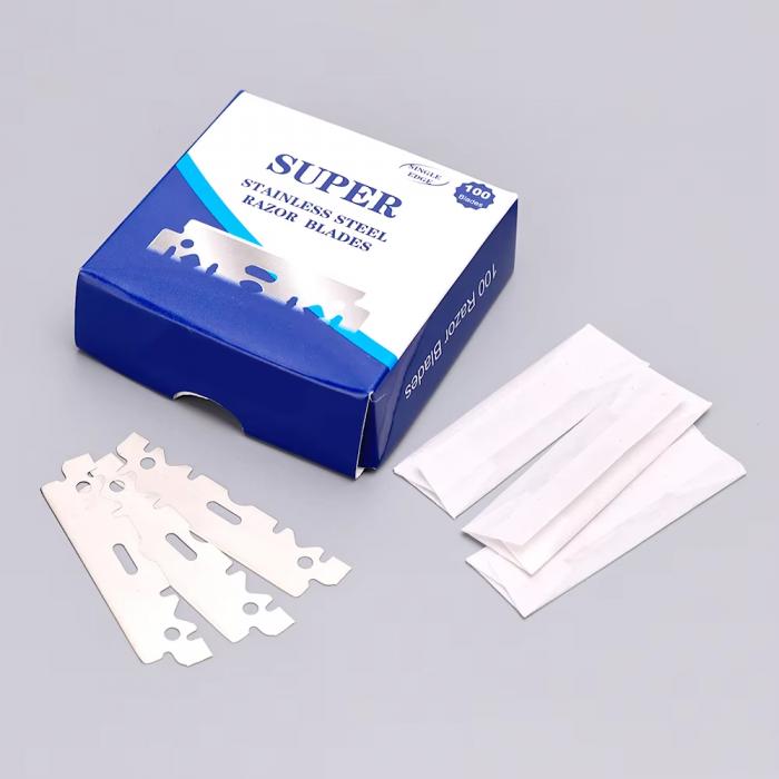Professional High Quality 100 Pcs Razor Blade Men Manual Shaver Razor Blades Stainless Steel Barbers Shaving Tools Accessories
