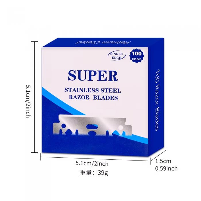Professional High Quality 100 Pcs Razor Blade Men Manual Shaver Razor Blades Stainless Steel Barbers Shaving Tools Accessories