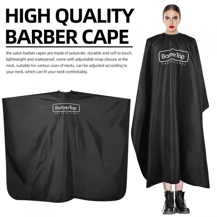 Water Resistant Barber Cape Lightweight Polyester Fabric Hair Salon Cutting Cape with Adjustable Snap Closure