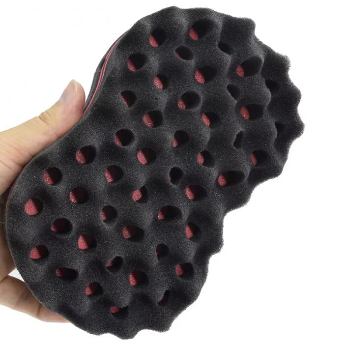 Brand Double Sided Wave-shaped Sponge Brushes Multi-holes Side Braid Twist Hair Curl Wave Hair Sponge Brush