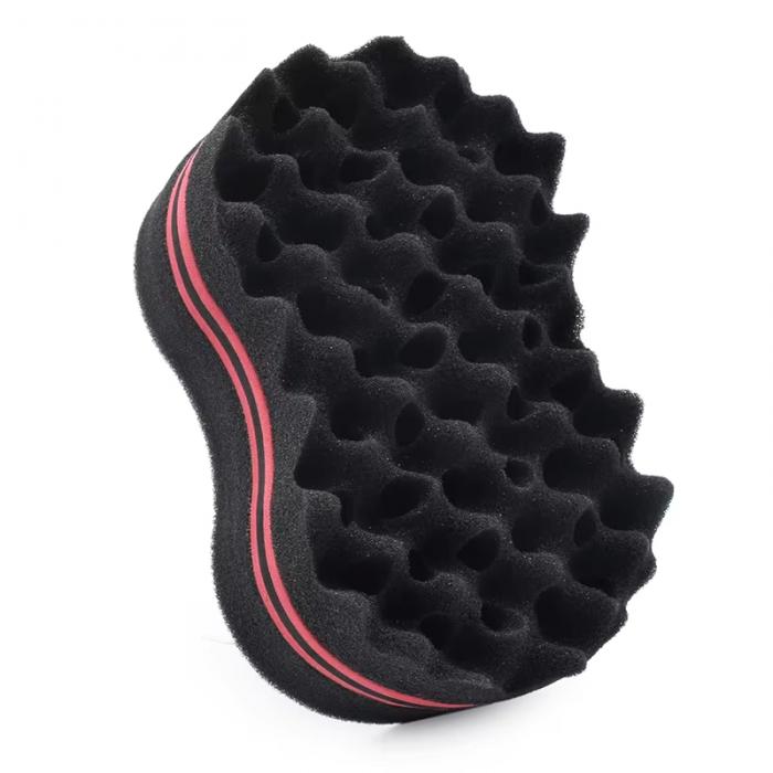 Brand Double Sided Wave-shaped Sponge Brushes Multi-holes Side Braid Twist Hair Curl Wave Hair Sponge Brush