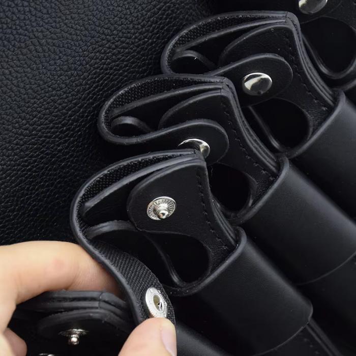 Salon Barber Scissor Storage Box Leather Waterproof Travel Organizer Retro Printing Comb Carrying Portable Case