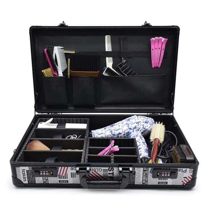 Professional Salon Tool Password Tools Storage Bag Aluminum Carry Case with Lock Large Capacity Barber Case