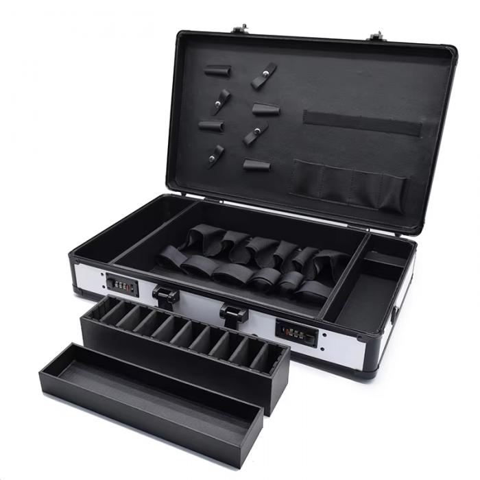 Barbertop Salon Barber Accessories Storage Case Tools Box Aluminum Password Lock Portable Barbershop Carrying Suitcase